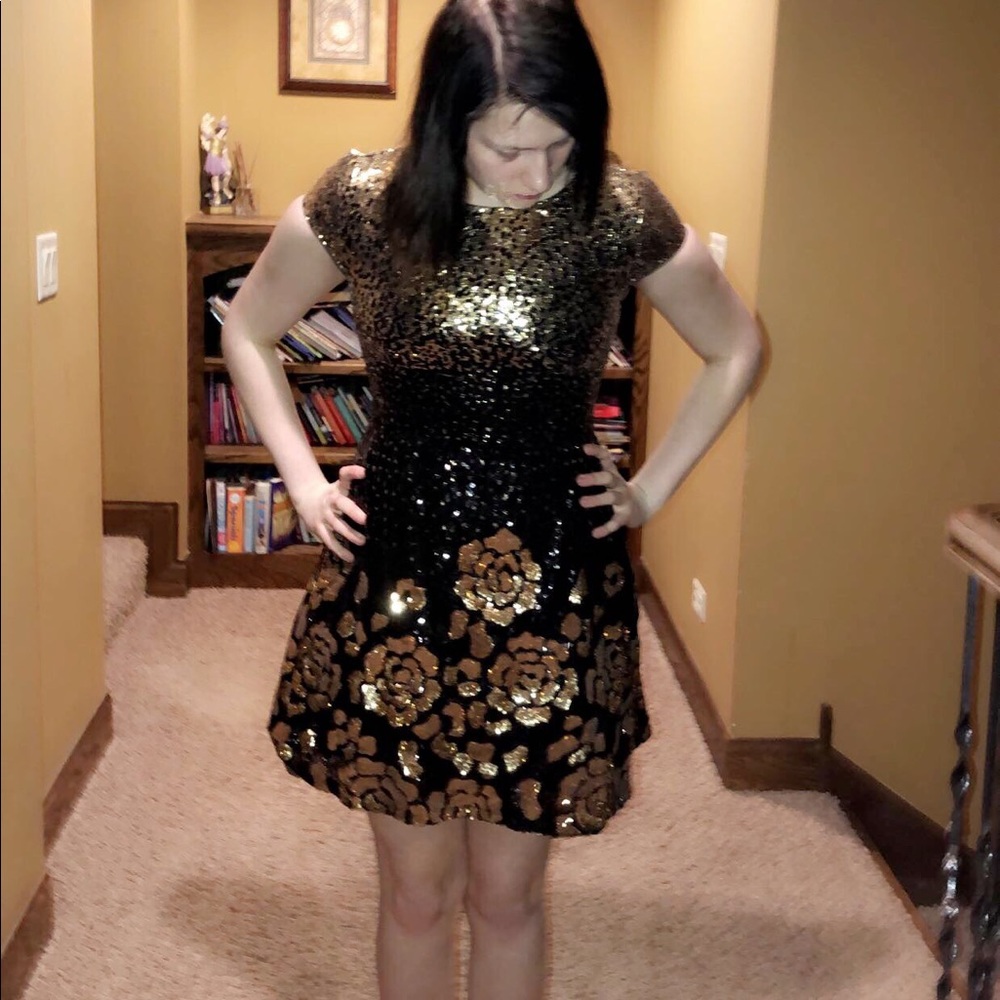 black & gold dress